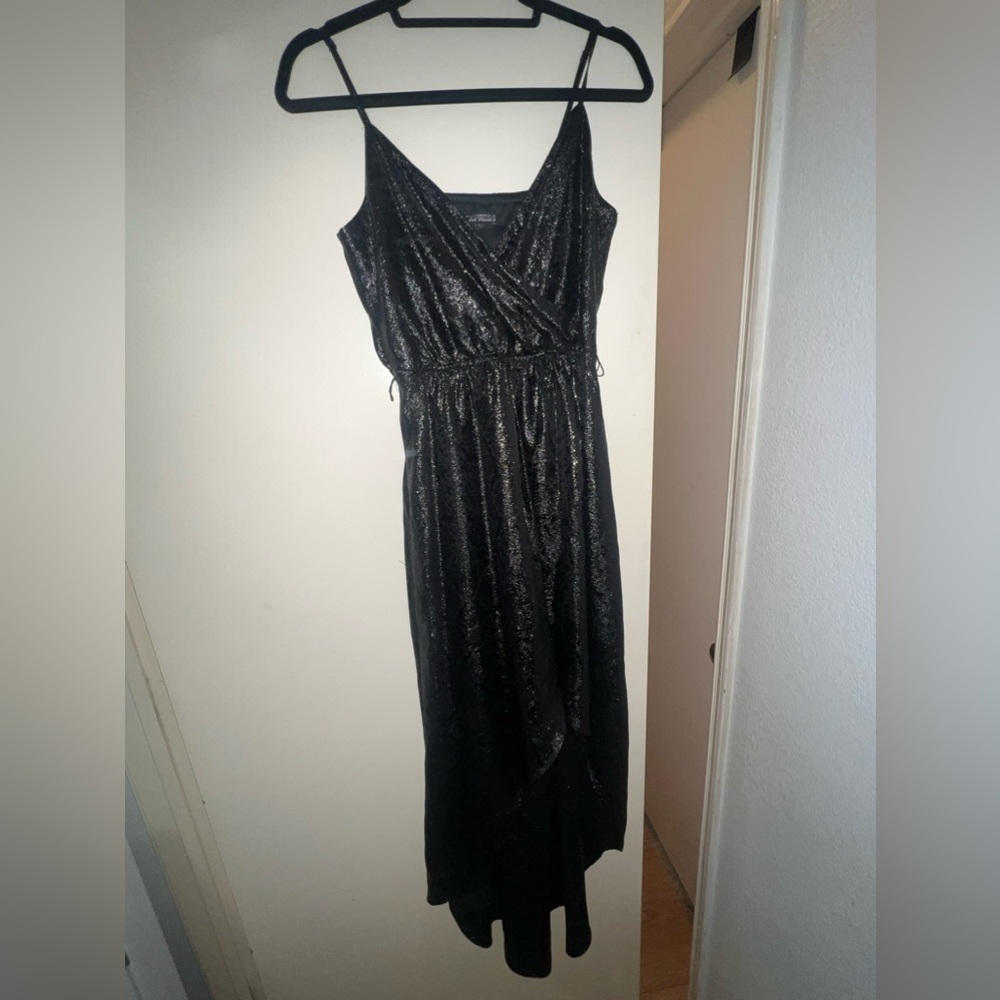 Women’s Express black shimmer high low dress size medium worn once